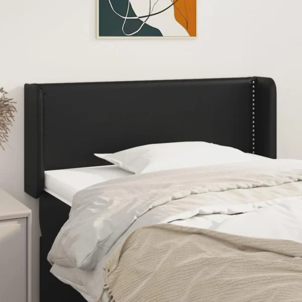 Achat VidaXL Tête De Lit Avec Oreilles Noir 103x16x78/88 Cm Similicuir 1