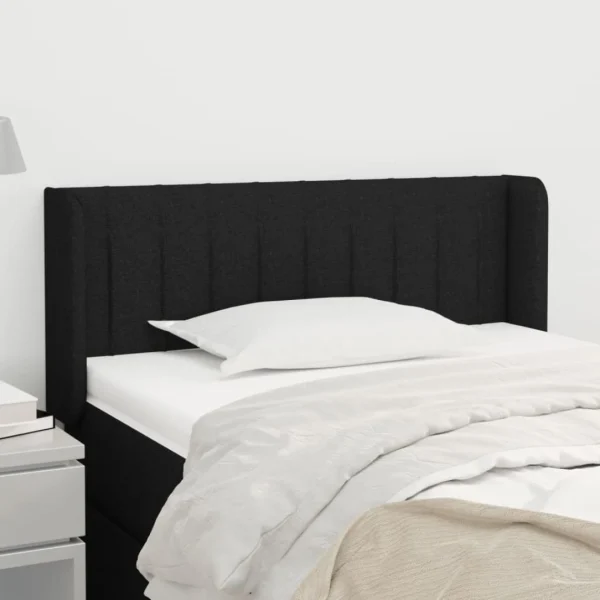meilleure qualité VidaXL Tête De Lit Avec Oreilles Noir 103x16x78/88 Cm Tissu 1
