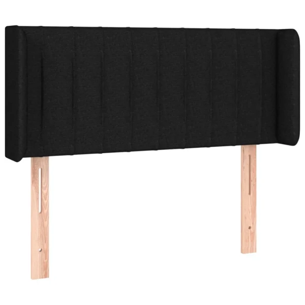 meilleure qualité VidaXL Tête De Lit Avec Oreilles Noir 103x16x78/88 Cm Tissu 3