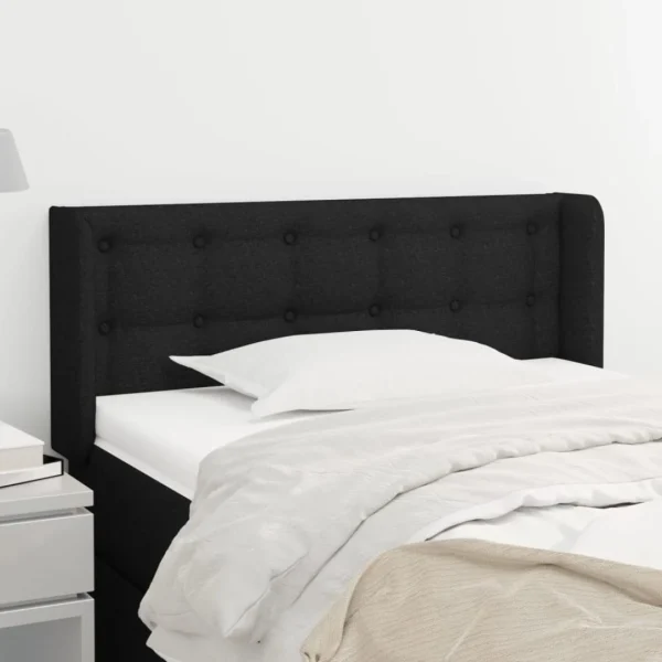 Acheter VidaXL Tête De Lit Avec Oreilles Noir 103x16x78/88 Cm Tissu 1