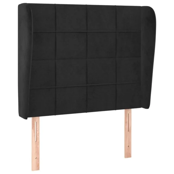 VidaXL Tête De Lit Avec Oreilles Noir 103x23x118/128 Cm Velours meilleur service 3