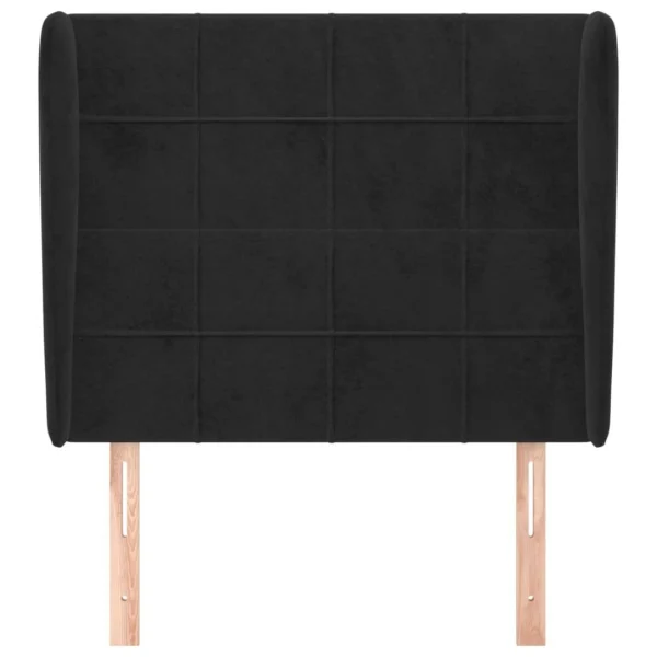 VidaXL Tête De Lit Avec Oreilles Noir 103x23x118/128 Cm Velours meilleur service 4