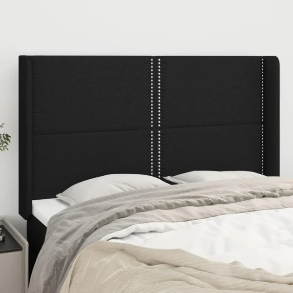 ultratendance VidaXL Tête De Lit Avec Oreilles Noir 147x16x118/128 Cm Tissu 1