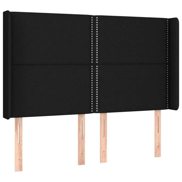ultratendance VidaXL Tête De Lit Avec Oreilles Noir 147x16x118/128 Cm Tissu 3