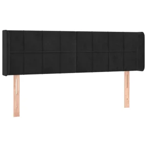 VidaXL Tête De Lit Avec Oreilles Noir 147x16x78/88 Cm Velours garantis authentique 9