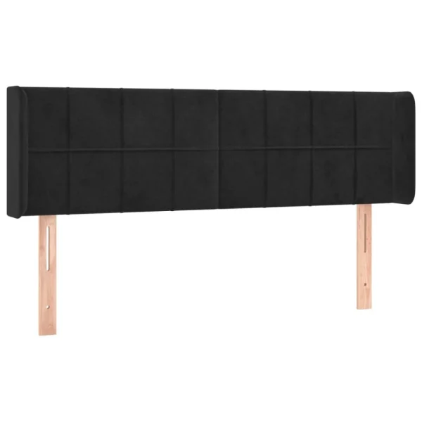 VidaXL Tête De Lit Avec Oreilles Noir 147x16x78/88 Cm Velours garantis authentique 3