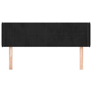 VidaXL Tête De Lit Avec Oreilles Noir 147x16x78/88 Cm Velours garantis authentique 11