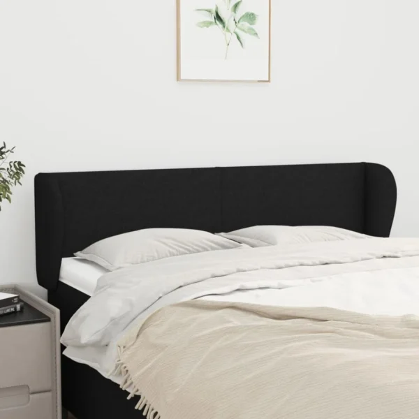 VidaXL Tête De Lit Avec Oreilles Noir 147x23x78/88 Cm Tissu mode tendance 1