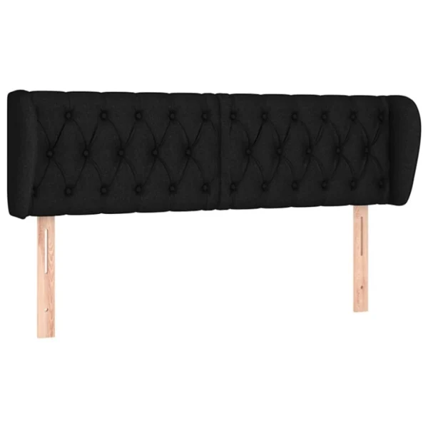 VidaXL Tête De Lit Avec Oreilles Noir 147x23x78/88 Cm Tissu pas cher 3
