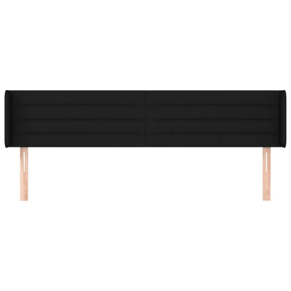 grossiste en ligne VidaXL Tête De Lit Avec Oreilles Noir 163x16x78/88 Cm Tissu 3