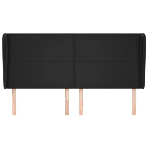 VidaXL Tête De Lit Avec Oreilles Noir 163x23x118/128 Cm Similicuir magasin pas cher 11