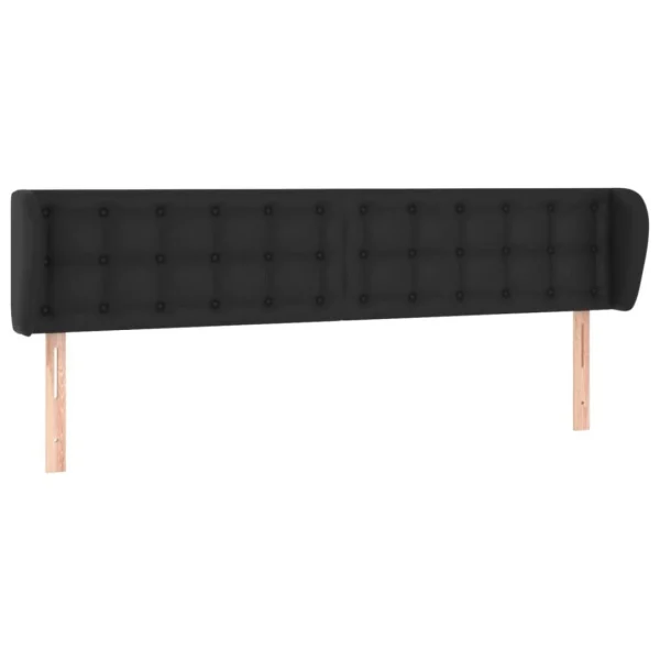 magasin paris VidaXL Tête De Lit Avec Oreilles Noir 163x23x78/88 Cm Similicuir 3
