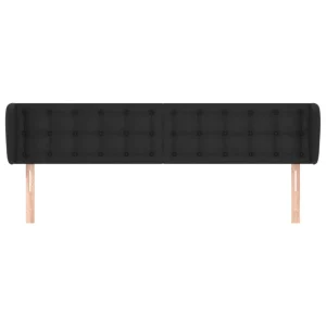 magasin paris VidaXL Tête De Lit Avec Oreilles Noir 163x23x78/88 Cm Similicuir 11