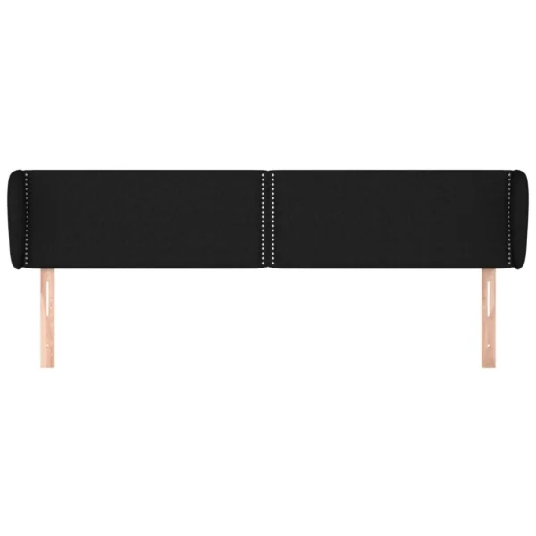 VidaXL Tête De Lit Avec Oreilles Noir 163x23x78/88 Cm Tissu Top ventes 4