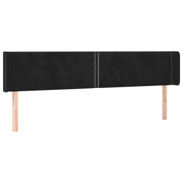 VidaXL Tête De Lit Avec Oreilles Noir 203x16x78/88 Cm Velours magasin france 3