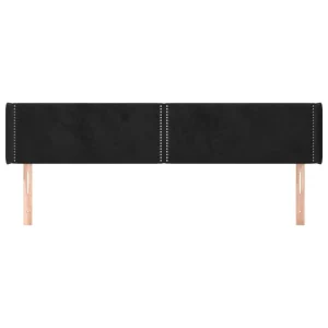 VidaXL Tête De Lit Avec Oreilles Noir 203x16x78/88 Cm Velours magasin france 11
