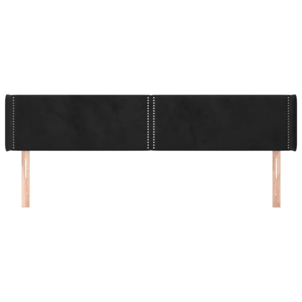 VidaXL Tête De Lit Avec Oreilles Noir 203x16x78/88 Cm Velours magasin france 4