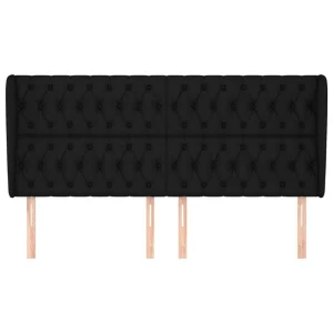 VidaXL Tête De Lit Avec Oreilles Noir 203x23x118/128 Cm Tissu marque pas cher 11
