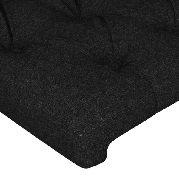 VidaXL Tête De Lit Avec Oreilles Noir 203x23x118/128 Cm Tissu marque pas cher 6