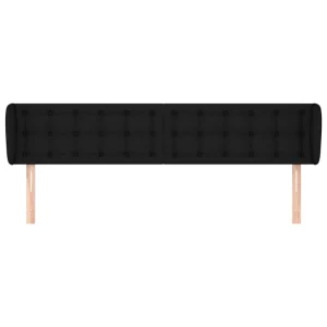 bas prix VidaXL Tête De Lit Avec Oreilles Noir 203x23x78/88 Cm Tissu 11