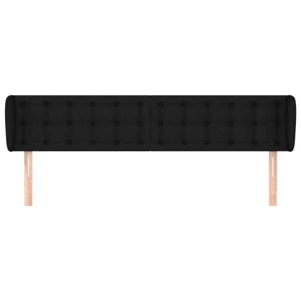 bas prix VidaXL Tête De Lit Avec Oreilles Noir 203x23x78/88 Cm Tissu 4