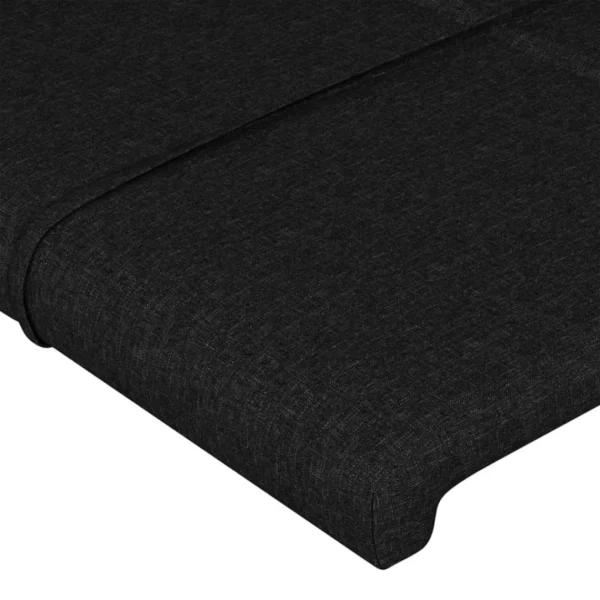 magasin paris VidaXL Tête De Lit Avec Oreilles Noir 83x16x78/88 Cm Tissu 6