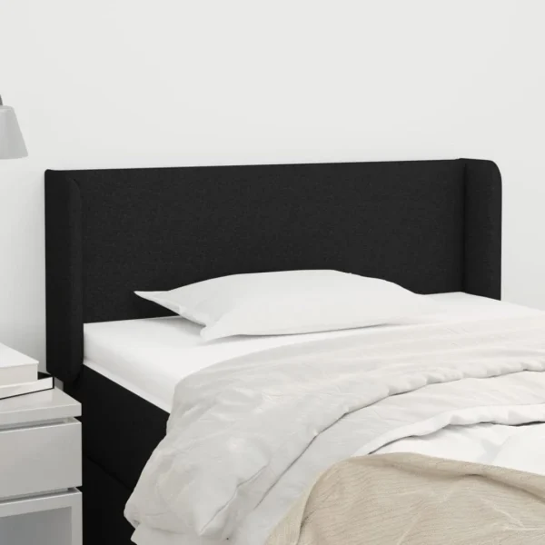 VidaXL Tête De Lit Avec Oreilles Noir 83x16x78/88 Cm Tissu grande promotion 1
