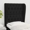 VidaXL Tête De Lit Avec Oreilles Noir 83x23x118/128 Cm Tissu marque pas cher en ligne 14