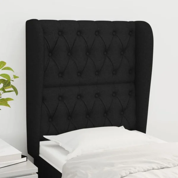 VidaXL Tête De Lit Avec Oreilles Noir 83x23x118/128 Cm Tissu marque pas cher en ligne 1