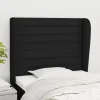 VidaXL Tête De Lit Avec Oreilles Noir 83x23x118/128 Cm Tissu prix pas cher 17