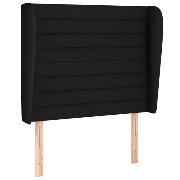 VidaXL Tête De Lit Avec Oreilles Noir 83x23x118/128 Cm Tissu prix pas cher 3