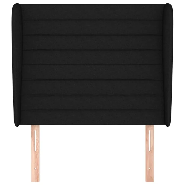 VidaXL Tête De Lit Avec Oreilles Noir 83x23x118/128 Cm Tissu prix pas cher 4