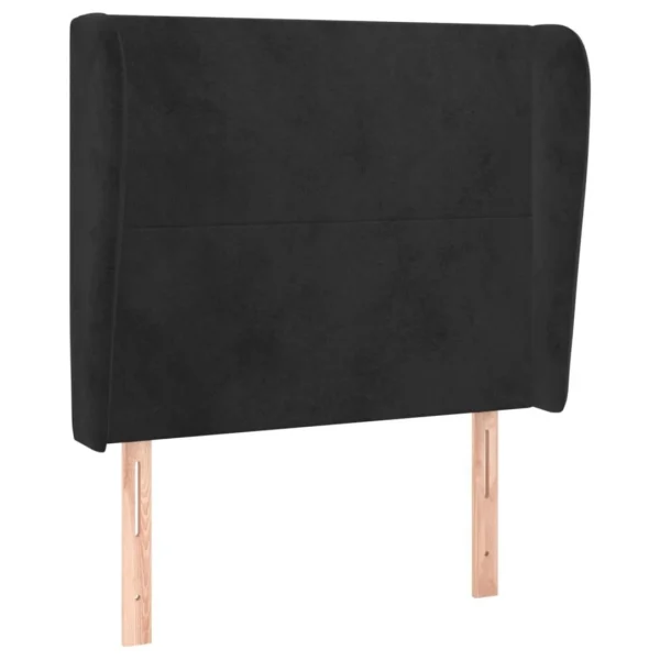 boutique en france VidaXL Tête De Lit Avec Oreilles Noir 83x23x118/128 Cm Velours 3