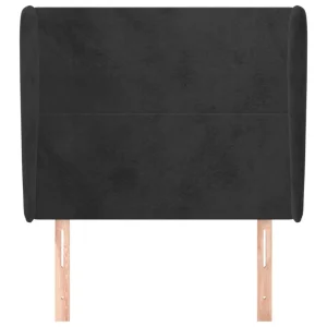boutique en france VidaXL Tête De Lit Avec Oreilles Noir 83x23x118/128 Cm Velours 11