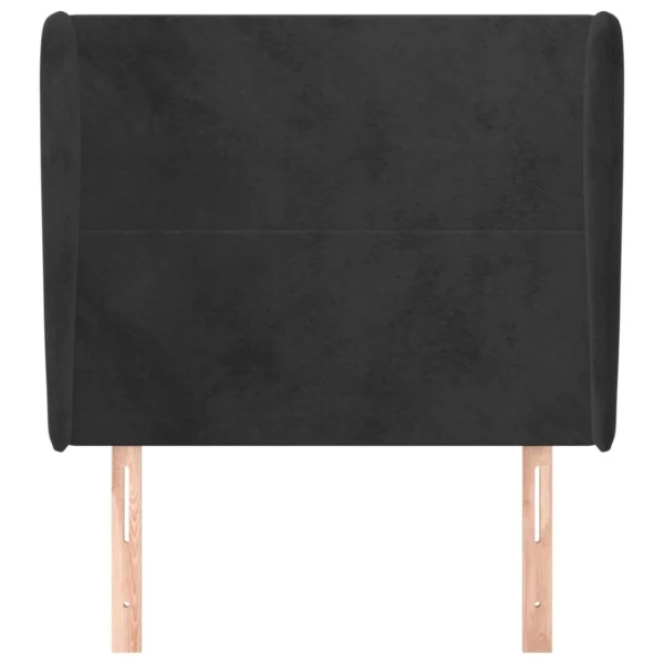 boutique en france VidaXL Tête De Lit Avec Oreilles Noir 83x23x118/128 Cm Velours 4