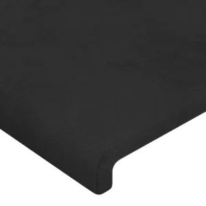 boutique en france VidaXL Tête De Lit Avec Oreilles Noir 83x23x118/128 Cm Velours 15