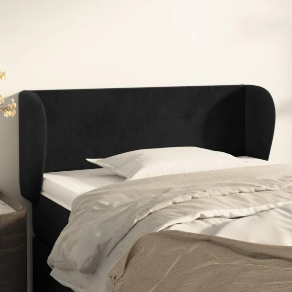 marques de renommée VidaXL Tête De Lit Avec Oreilles Noir 83x23x78/88 Cm Velours 1