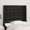 VidaXL Tête De Lit Avec Oreilles Noir 93x16x118/128 Cm Similicuir outlet 19