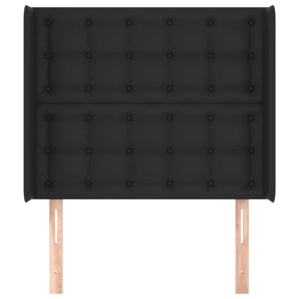 VidaXL Tête De Lit Avec Oreilles Noir 93x16x118/128 Cm Similicuir outlet 4