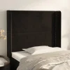 grande popularité VidaXL Tête De Lit Avec Oreilles Noir 93x16x118/128 Cm Velours 17