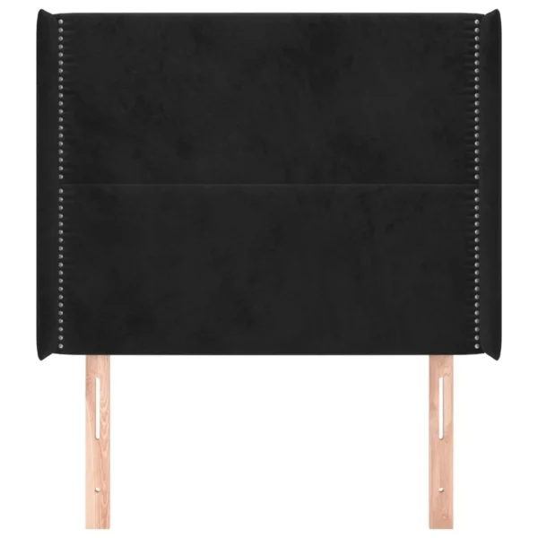 grande popularité VidaXL Tête De Lit Avec Oreilles Noir 93x16x118/128 Cm Velours 4