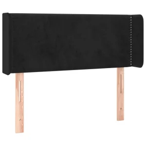 dernières VidaXL Tête De Lit Avec Oreilles Noir 93x16x78/88 Cm Velours 9