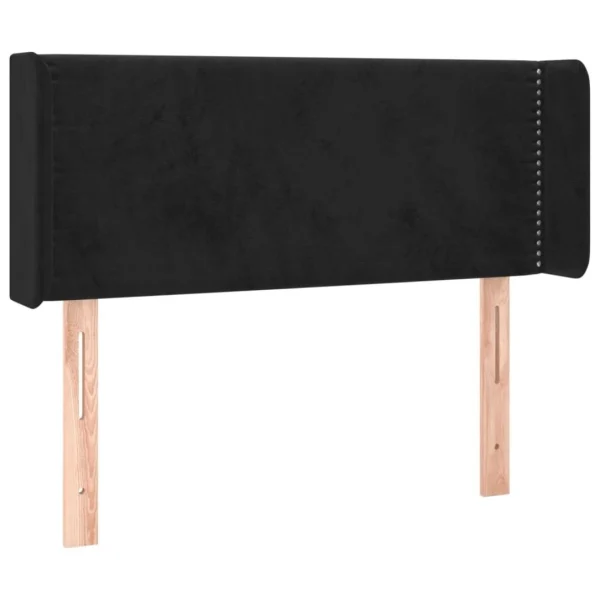 dernières VidaXL Tête De Lit Avec Oreilles Noir 93x16x78/88 Cm Velours 3
