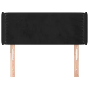 dernières VidaXL Tête De Lit Avec Oreilles Noir 93x16x78/88 Cm Velours 11