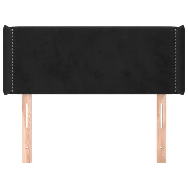 dernières VidaXL Tête De Lit Avec Oreilles Noir 93x16x78/88 Cm Velours 4