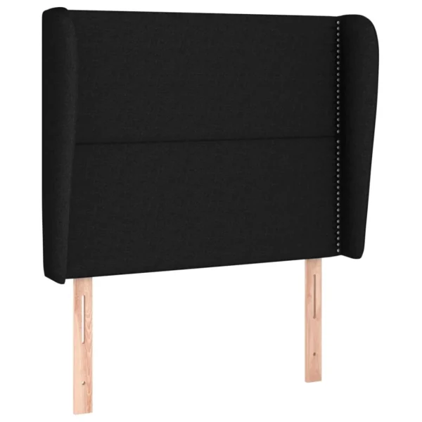 VidaXL Tête De Lit Avec Oreilles Noir 93x23x118/128 Cm Tissu Paiement sécurisé 3