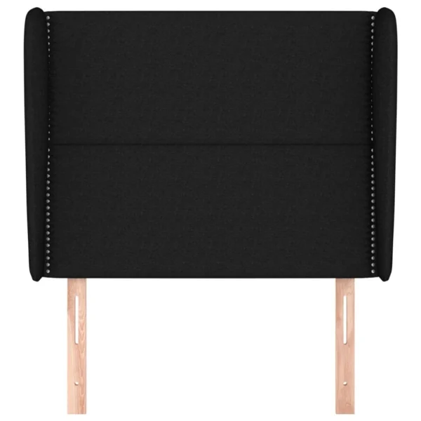 VidaXL Tête De Lit Avec Oreilles Noir 93x23x118/128 Cm Tissu Paiement sécurisé 4