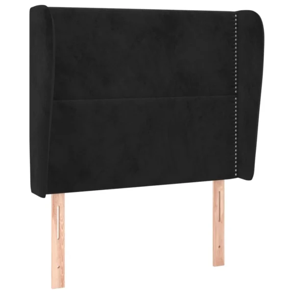 VidaXL Tête De Lit Avec Oreilles Noir 93x23x118/128 Cm Velours marques de renommée 3