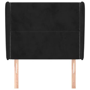 VidaXL Tête De Lit Avec Oreilles Noir 93x23x118/128 Cm Velours marques de renommée 11