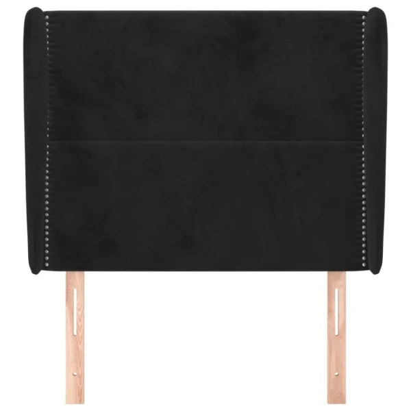 VidaXL Tête De Lit Avec Oreilles Noir 93x23x118/128 Cm Velours marques de renommée 4